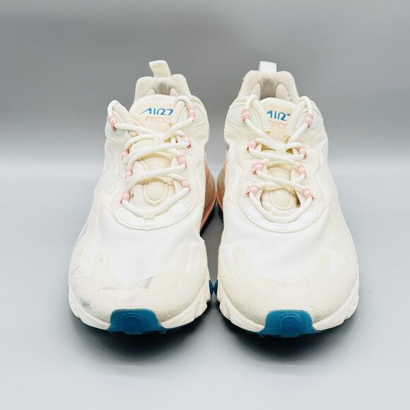 Nike Shoes Womens 11 White Pink Air Max 270 React Running Athletic Sneakers - Picture 3 of 12
